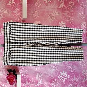 LOFT Checkered Black and White Chinos